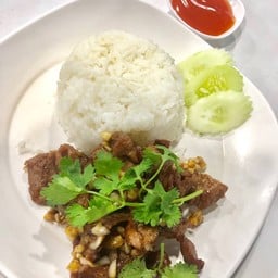 ข้าวหมูทอด (ราดข้าว)