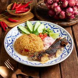 ข้าวเคยเจี๋ยน+ปลาแกะ