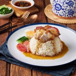 ข้าวหมูแดง-หมูกรอบ