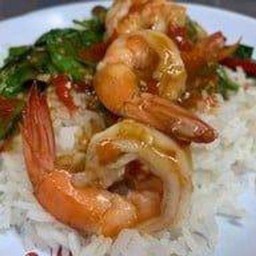 ข้าวราดกระเพรากุ้ง
