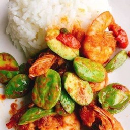 ข้าวราดพริกแกงสตอกุ้ง