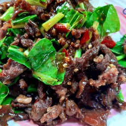 ข้าวคะน้าเนื้อน้ำมันหอย