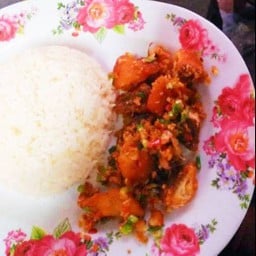 ข้าว ปลาคั่วพริกเกลือ