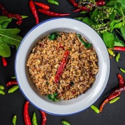 ข้าวผัด(คลุก)กะเพราหมู ขนาดปกติ