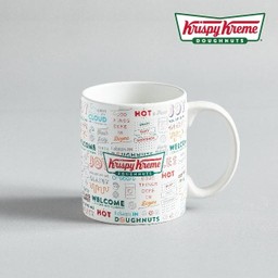 KRISPY KREME MUG BOW TIE WHITE 12 OZ.