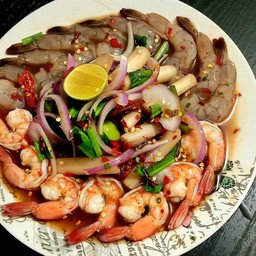 ยำกุ้งทูโทน  ไส่ปลาร้า, ไม่ปลาร้า ระบุด้วยนะคะ โปร (ขายดี)