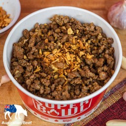 (กับข้าว) เนื้อออสเตรเลียกระเทียมพริกไทย