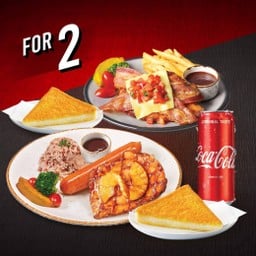 เซตอิ่ม 2-3 คน ไก่ย่างฮิบาชิและไส้กรอกหมู ฟรี ไก่ย่างเซาท์เวสต์และโค้ก 325 มล