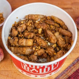 ข้าวหมูกรอบกระเทียมพริกไทย ขนาดใหญ่