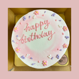 เค้กวันเกิดครึ่งปอนด์ (ดอกไม้ชมพู)