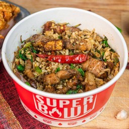 ข้าวผัด(คลุก)กะเพราหมูกรอบ ขนาดใหญ่