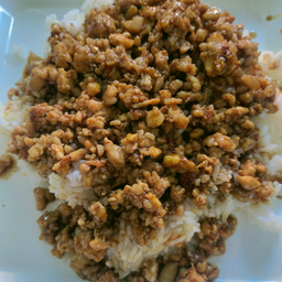 หมูสับหวานราดข้าว