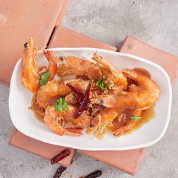 กุ้งแชบ๊วยราดซอสมะขาม