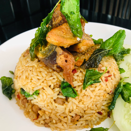 Rice Mixed With Century Egg And Basil