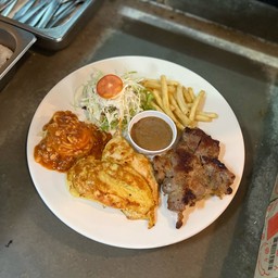 สเต็กหมู+ไก่