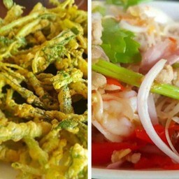 ยำผักบุ้งกรอบ