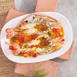 กุ้งแม่น้ำเผาราดซอส3รส