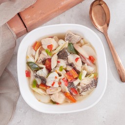 ต้มยำปลาเก๋าน้ำใสหม้อ