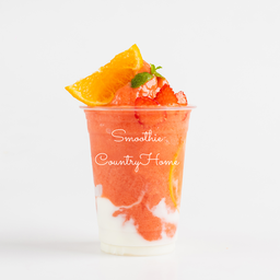 สตรอเบอรี่+ส้ม สมูทตี้โยเกิร์ต