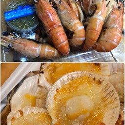 เซ็ต x2 กุ้งเผา+หอยเชลล์ย่างชีส