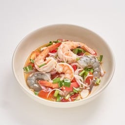 ยำกุ้งกรอบ สุก สด ผสม