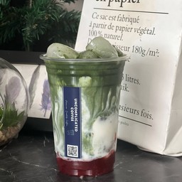 MATCHA STRAWBERRY LATEE homemade