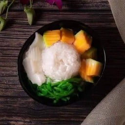 ลอดช่องใบเตย+แตงไทย น้ำกะทิสด