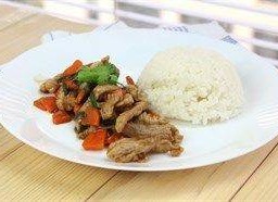 ไก่ผัดน้ำมันหอย + ข้าวสวย