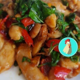 กะเพราไก่ชิ้นขุนช้าง