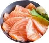 ข้าวหน้าปลาแซลมอนสด