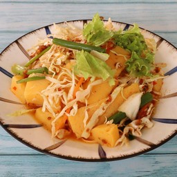 ยำข้าวแรมฟืนถั่วเหลือง (ทำมาจากถั่วลันเตา)