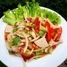 ยำวุ้นเส้นหมูยอ(กับข้าว)