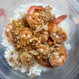 ข้าวหน้ากุ้งกระเทียม