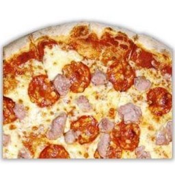 พิซซ่าซาลามีและอิตาเลียนซอสเสจ (L) | Salami and Italian Sausage Pizza