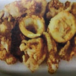 ข้าวหมึก,กุ้งทอดกระเทียมli