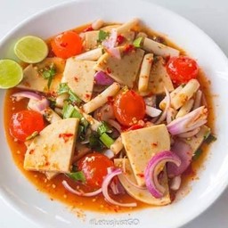 ยำหมูยอ+ไข่แดงเค็ม