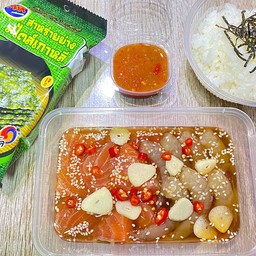 ชุด รวมแซลมอน+กุ้งดองซีอิ๊ว