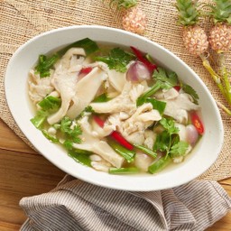 ต้มยำเห็ดนางฟ้า มังสวิรัติ หรือ เจ