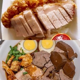 (Set คู่ซี้ 3) ข้าวหมูกรอบล้วน ธรรมดา 1 กล่อง + ก๋วยจั๊บน้ำข้น ธรรมดา 1 ถุง