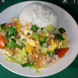 ข้าวผัดวุ้นเส้นหมูสับใส่ไข่