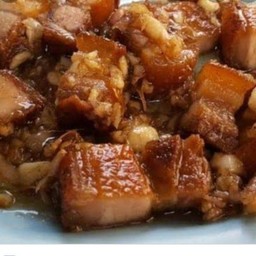 (กับข้าว) หมูกรอบน้ำมันหอย