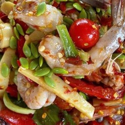 ตําหน่อไม้กุ้งสด