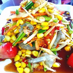 ตำข้าวโพดกุ้งสด