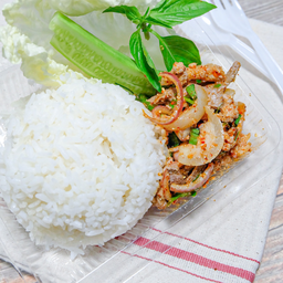 ข้าวลาบหมูสับ