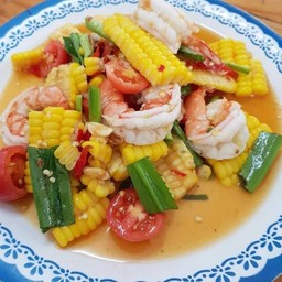 ตำไทยข้าวโพดกุ้งสุก