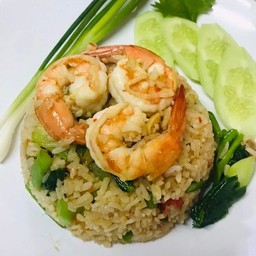 ผัดคะน้ากุ้งสด