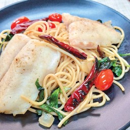 FSPA สปาเก็ตตี้ปลาดอร์รี่ย่างเกลือ Spaghetti Salt Grilled Pangasius