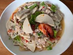 ยำเส้นแก้วหมูยอหมูสับ