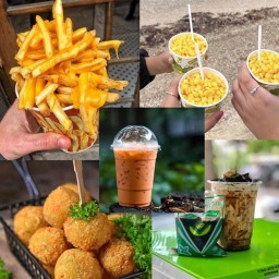 ข้าวไข่เจียว&ข้าวโพดอบเนย&น้ำผลไม้ปั่น&เฟรนฟาย&นักเก็ต&เฉาก้วยชากังราว