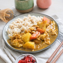 ข้าวกล้องญี่ปุ่น + แกงกะหรี่โฮมเมด Homemade Japanese Curry Rice